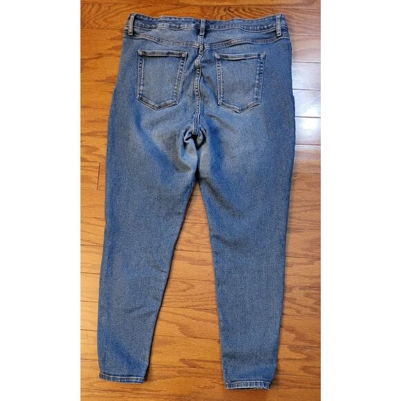 NINE WEST Sz 16 Women's High Rise Perfect Skinny Jeans Stonewashed Distressed - Picture 4 of 13